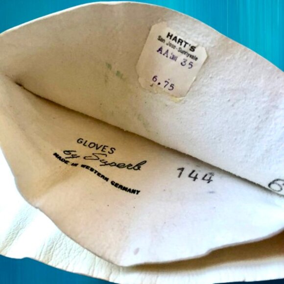 Vintage Kid Leather Gloves Washable Opera Length by Superb West Germany - Picture 10 of 16